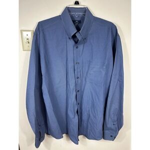 Brooks Brothers Button Down Shirt Mens L Blue Micro Check Gingham 346 Cotton